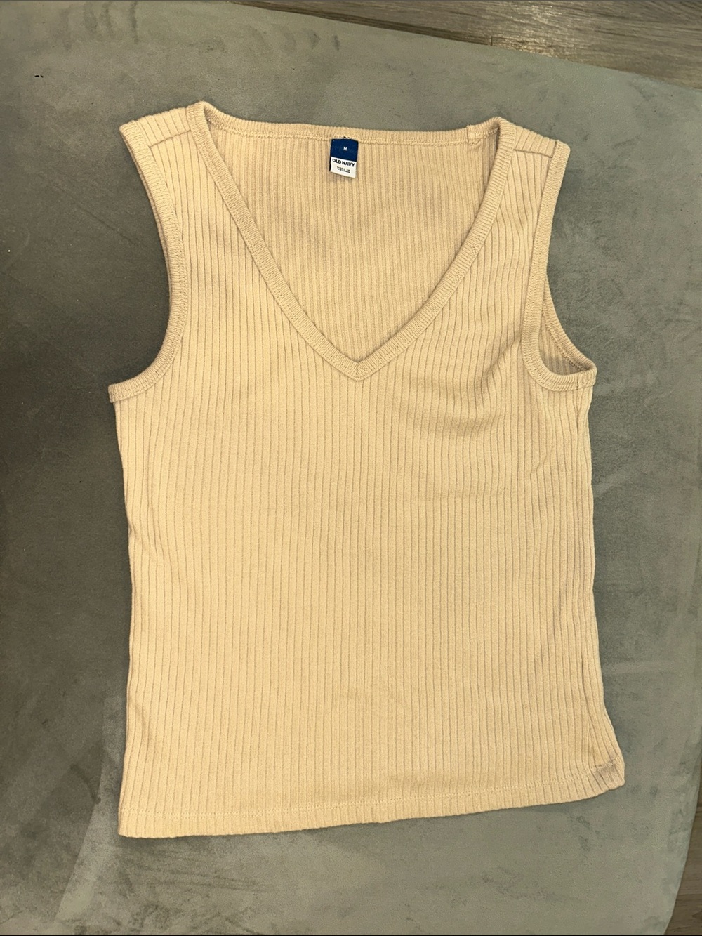 Old Navy Ribbed V-Neck Tank Top - Light Beige